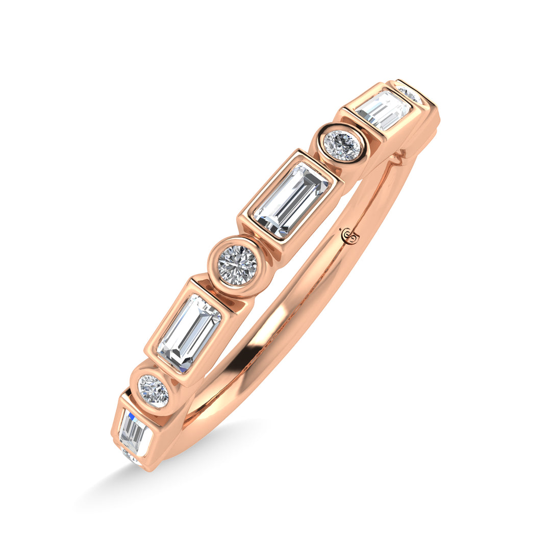 14K Rose Gold Diamond 1/4 Ct.Tw. Stackable Band