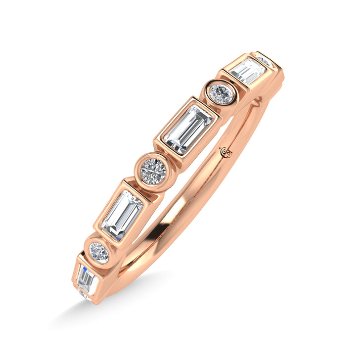 14K Rose Gold Diamond 1/4 Ct.Tw. Stackable Band