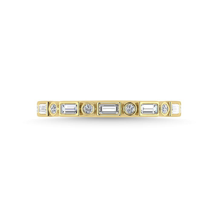 14K Yellow Gold Diamond 1/4 Ct.Tw. Stackable Band