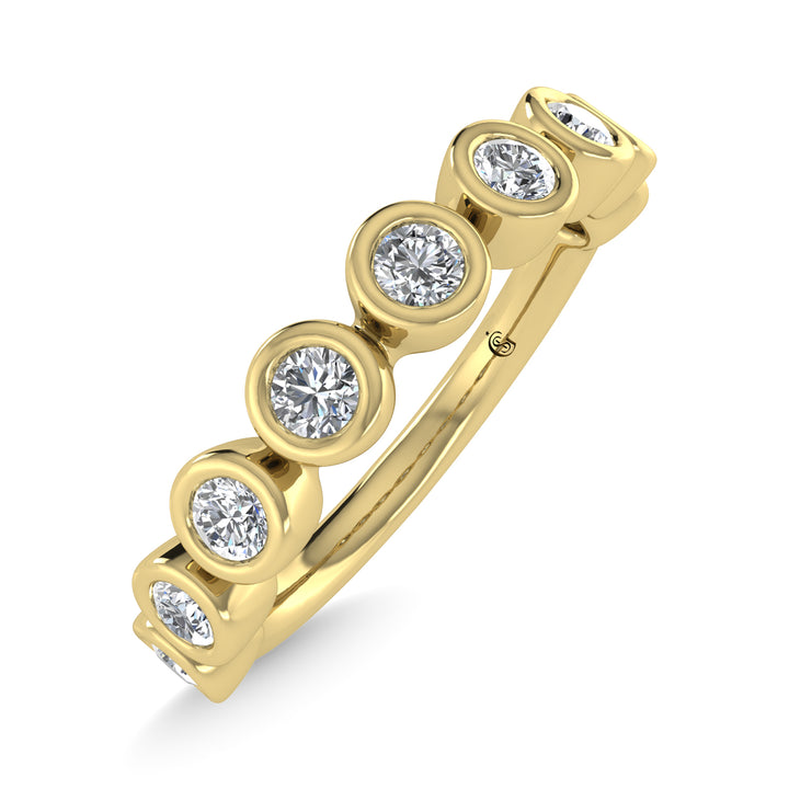 14K Yellow Gold Diamond 1/2 Ct.Tw. Stackable Band