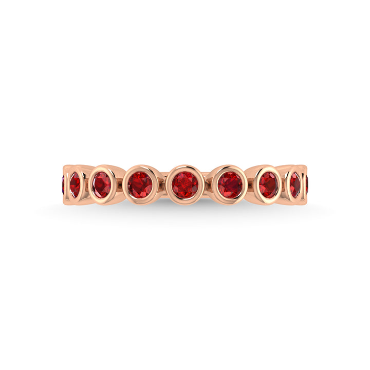 14K Rose Gold Ruby 5/8 Ct.Tw. Stackable Band