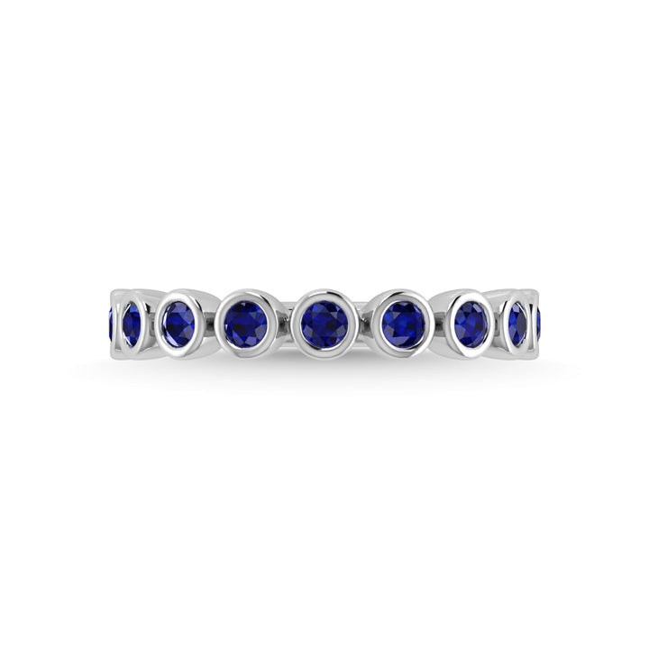 14K White Gold Blue Sapphire 5/8 Ct.Tw. Stackable Band