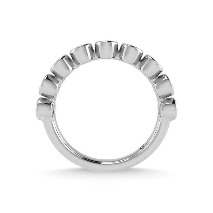 14K White Gold Blue Sapphire 5/8 Ct.Tw. Stackable Band