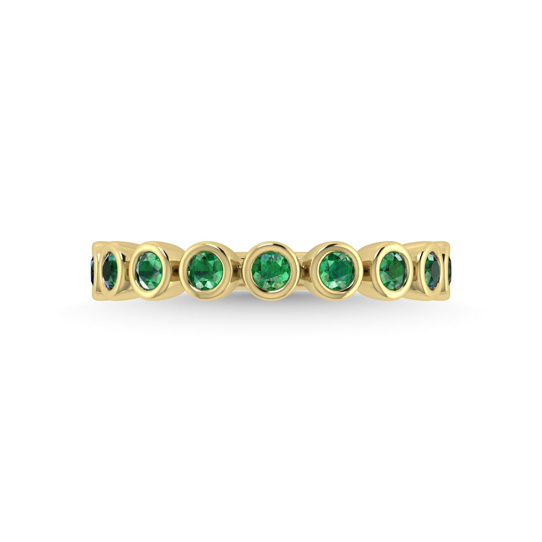 14K Yellow Gold Emerald 3/8 Ct.Tw. Stackable Band