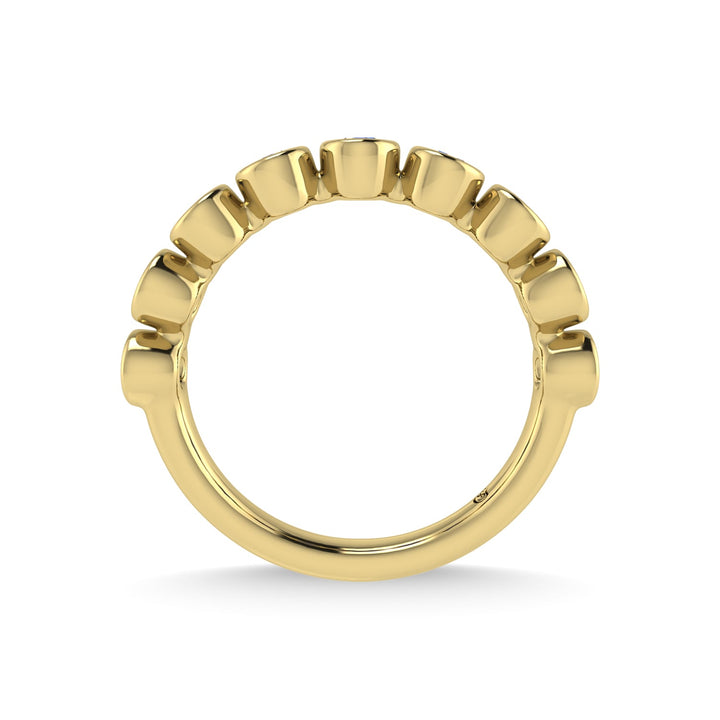 14K Yellow Gold Emerald 3/8 Ct.Tw. Stackable Band