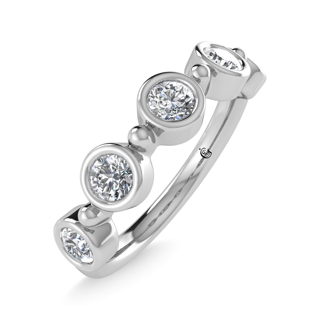 14K White Gold Diamond 1/2 Ct.Tw. Stackable Band