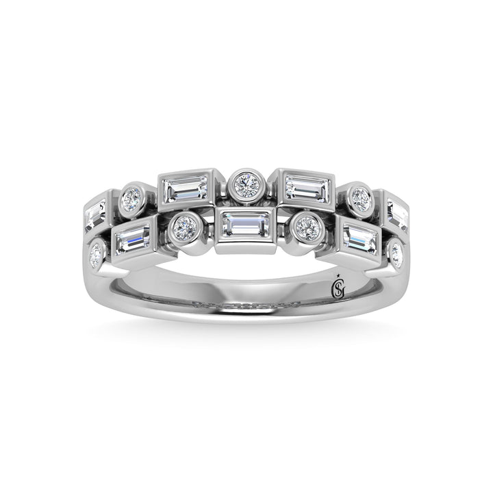 14K White Gold Diamond 3/8 Ct.Tw. Stackable Band