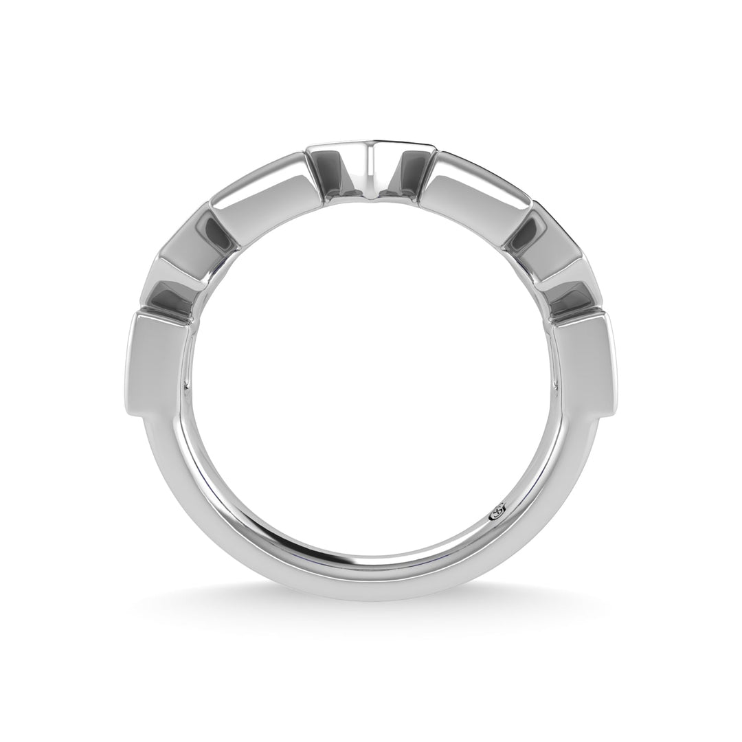 14K White Gold Blue Sapphire & Diamond 7/8 Ct.Tw. Band