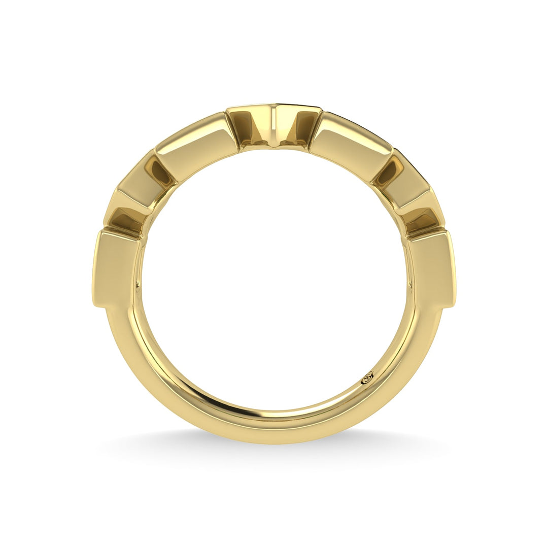 14K Yellow Gold Emerald & Diamond 3/4 Ct.Tw. Band