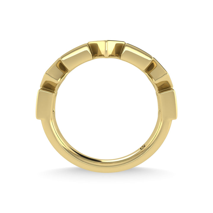 14K Yellow Gold Emerald & Diamond 3/4 Ct.Tw. Band