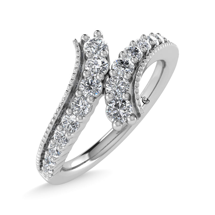 14K White Gold Diamond  3/8 Ct.Tw. Fashion Ring