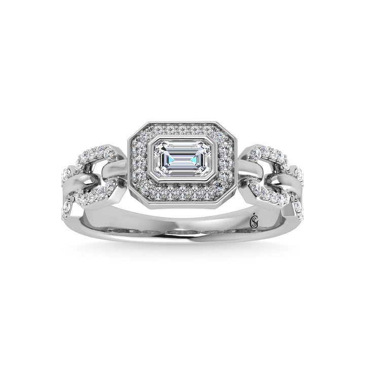 14K White Gold Diamond  1/2 Ct.Tw. Fashion Ring