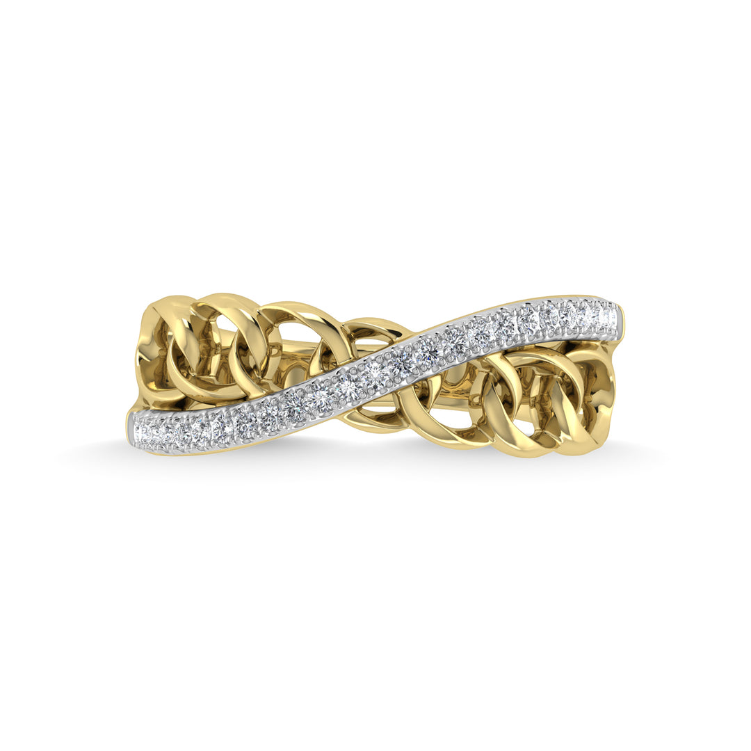 14K Yellow Gold Diamond 1/8 Ct.Tw. Fashion Ring