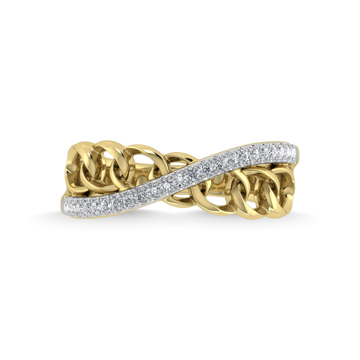14K Yellow Gold Diamond 1/8 Ct.Tw. Fashion Ring