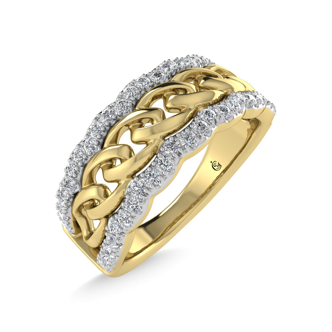 14K Yellow Gold Diamond 1/4 Ct.Tw. Fashion Ring