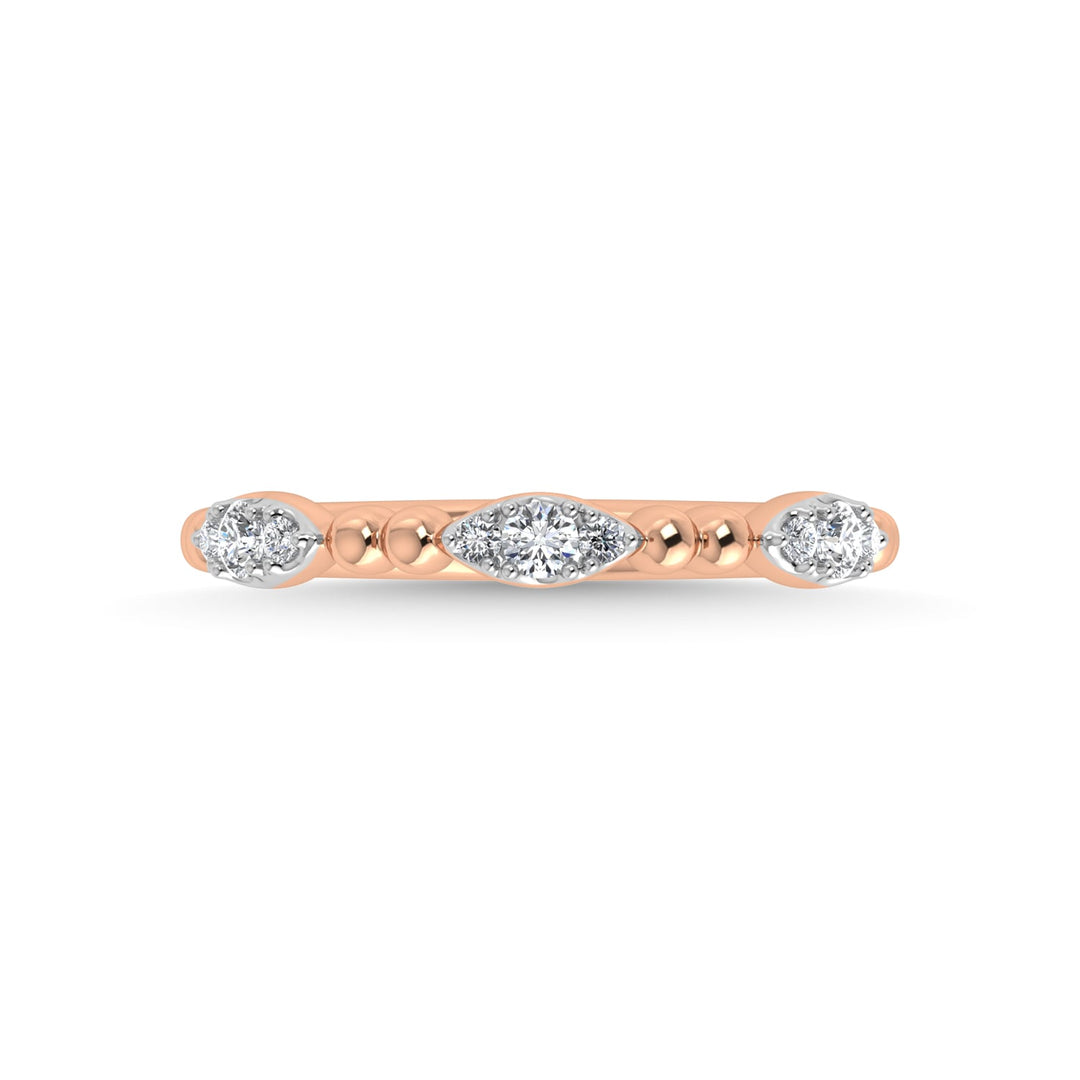 10K Rose Gold Diamond 1/5 Ct.Tw. Stackable Band