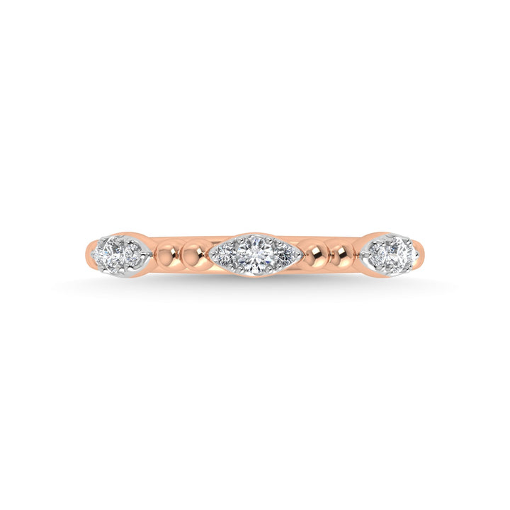 10K Rose Gold Diamond 1/5 Ct.Tw. Stackable Band