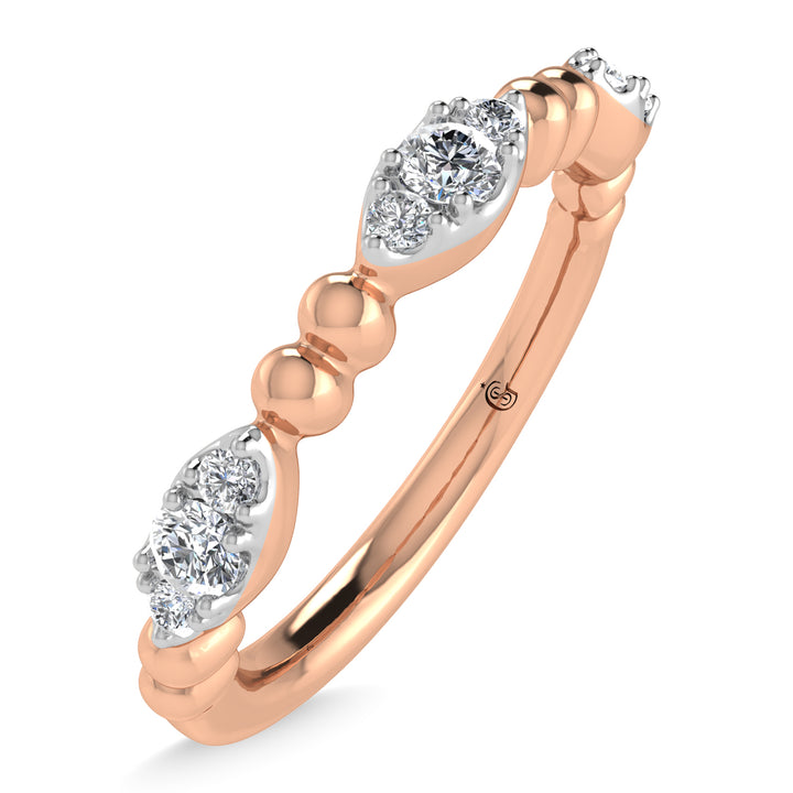 10K Rose Gold Diamond 1/5 Ct.Tw. Stackable Band