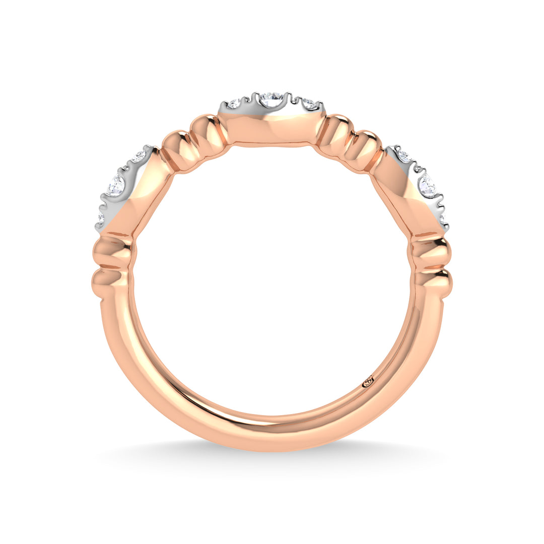 10K Rose Gold Diamond 1/5 Ct.Tw. Stackable Band