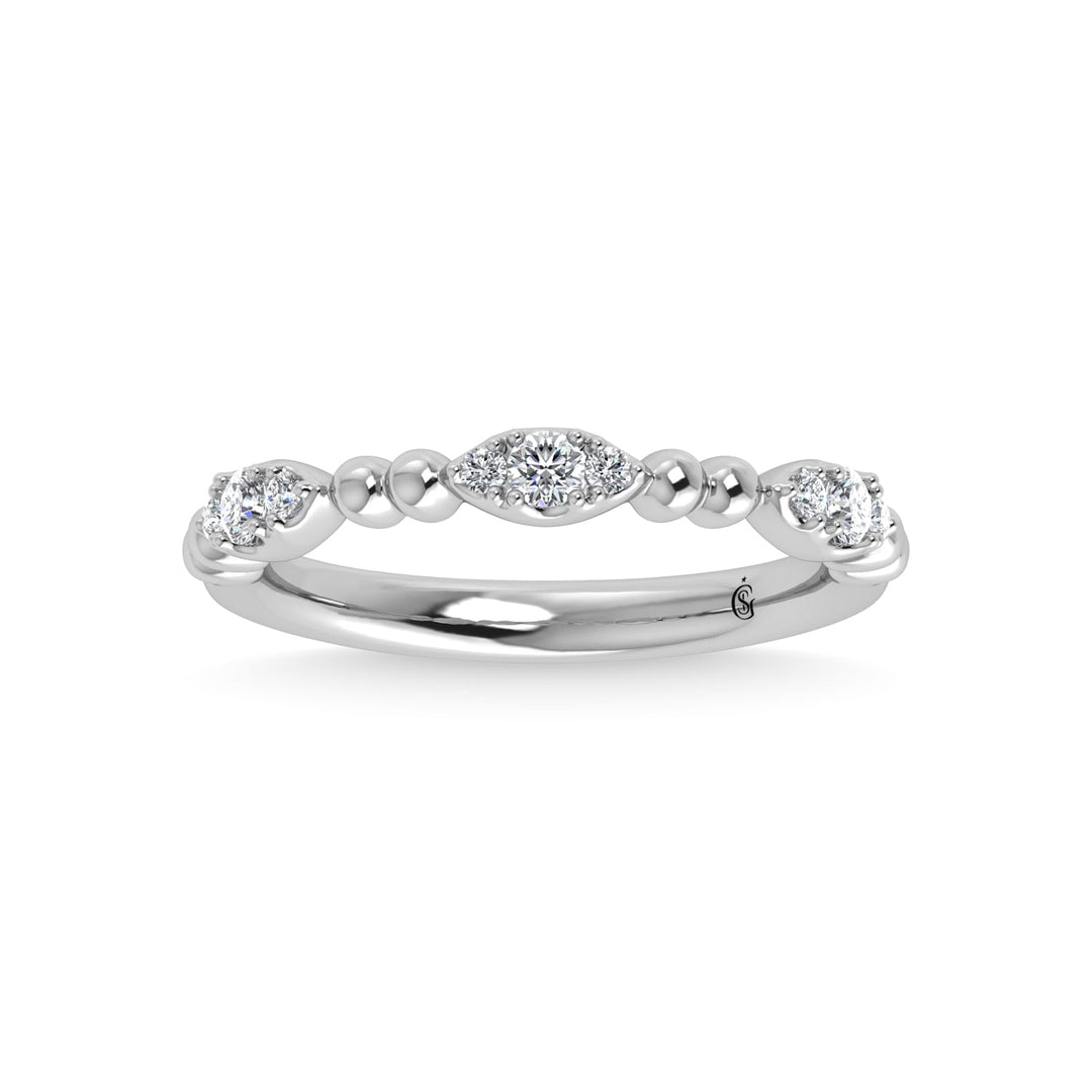 10K White Gold Diamond 1/5 Ct.Tw. Stackable Band