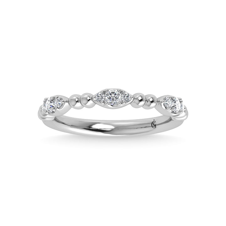 10K White Gold Diamond 1/5 Ct.Tw. Stackable Band