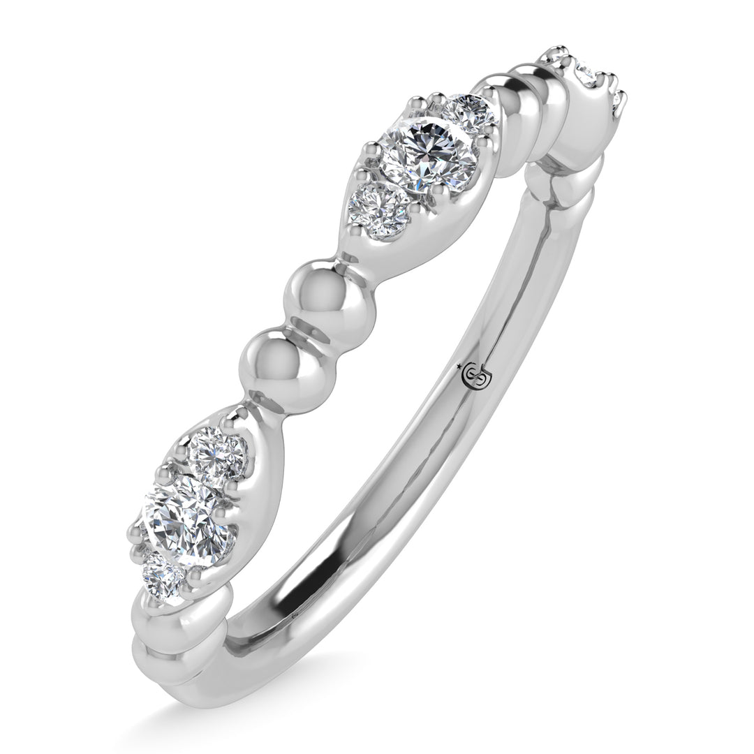 10K White Gold Diamond 1/5 Ct.Tw. Stackable Band