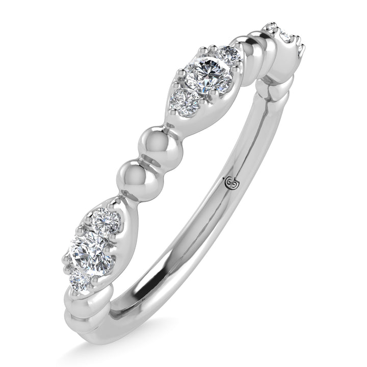10K White Gold Diamond 1/5 Ct.Tw. Stackable Band