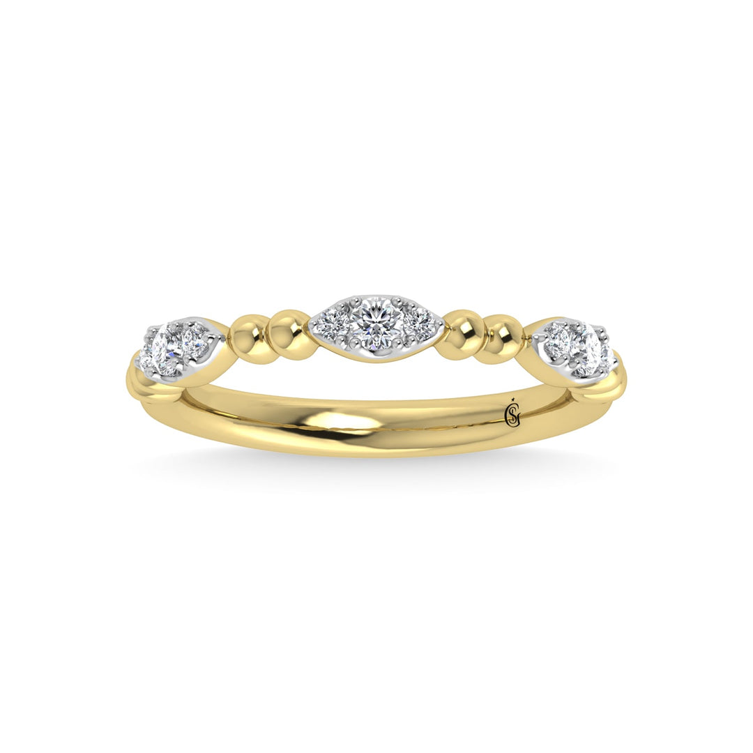 10K Yellow Gold Diamond 1/5 Ct.Tw. Stackable Band