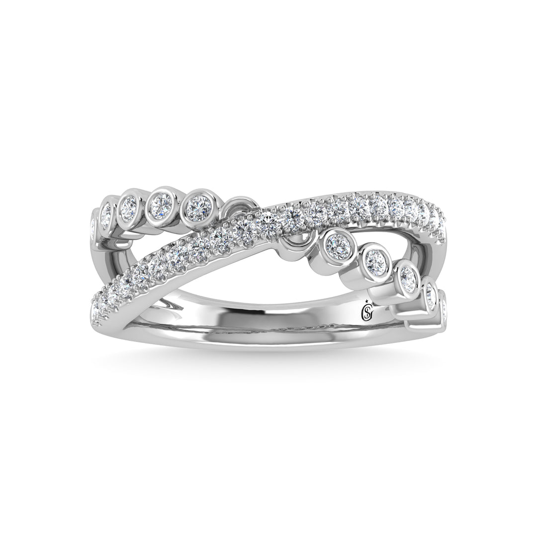 14K White Gold Diamond 3/8 Ct.Tw. Fashion Ring