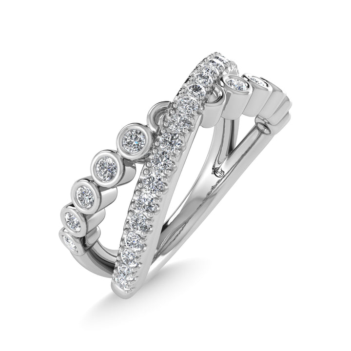 14K White Gold Diamond 3/8 Ct.Tw. Fashion Ring