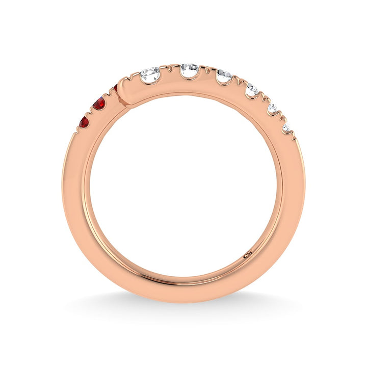 14K Rose Gold Diamond and Ruby 1 Ct.Tw. Fashion Ring