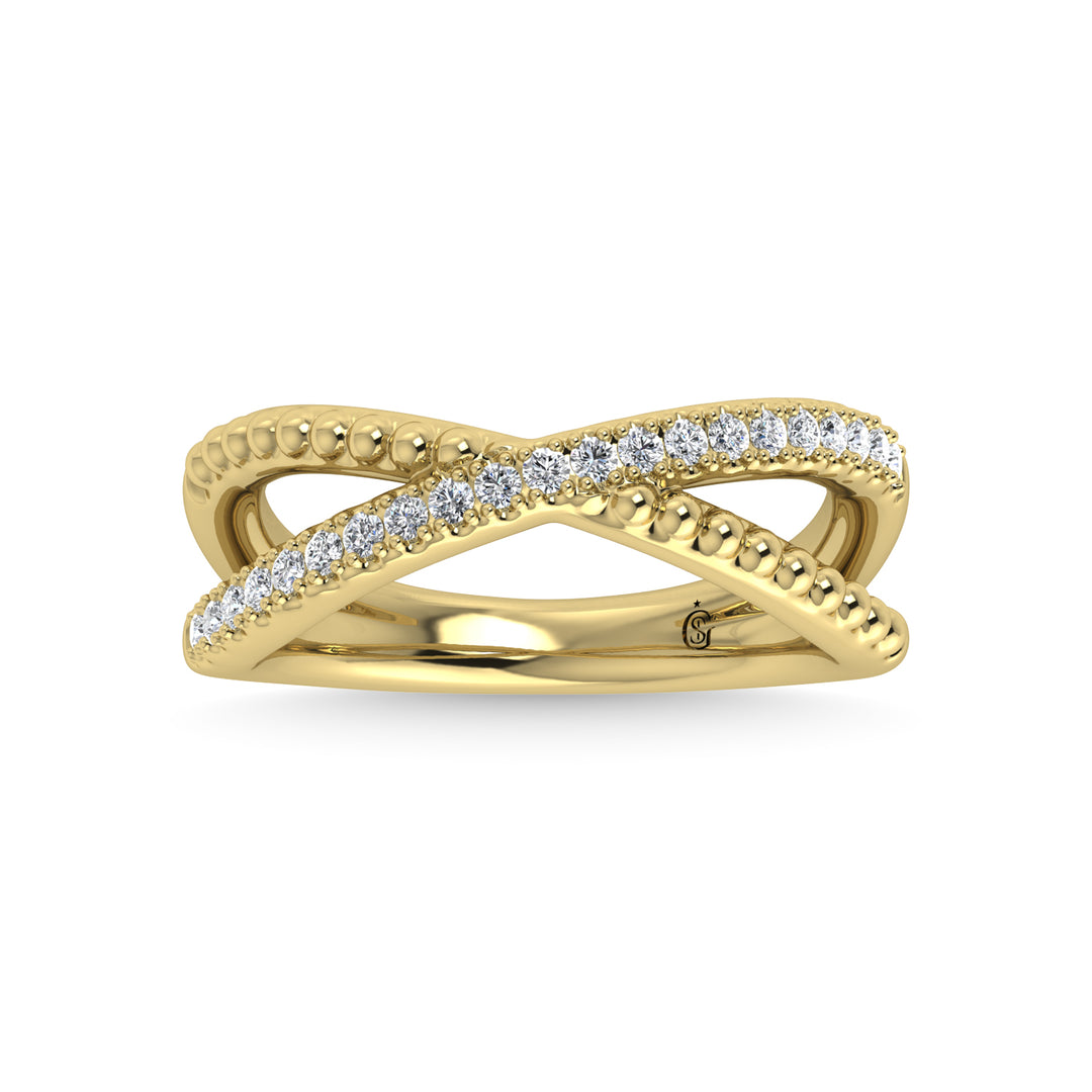 14K Yellow Gold Diamond 1/4 Ct.Tw. Fashion Ring