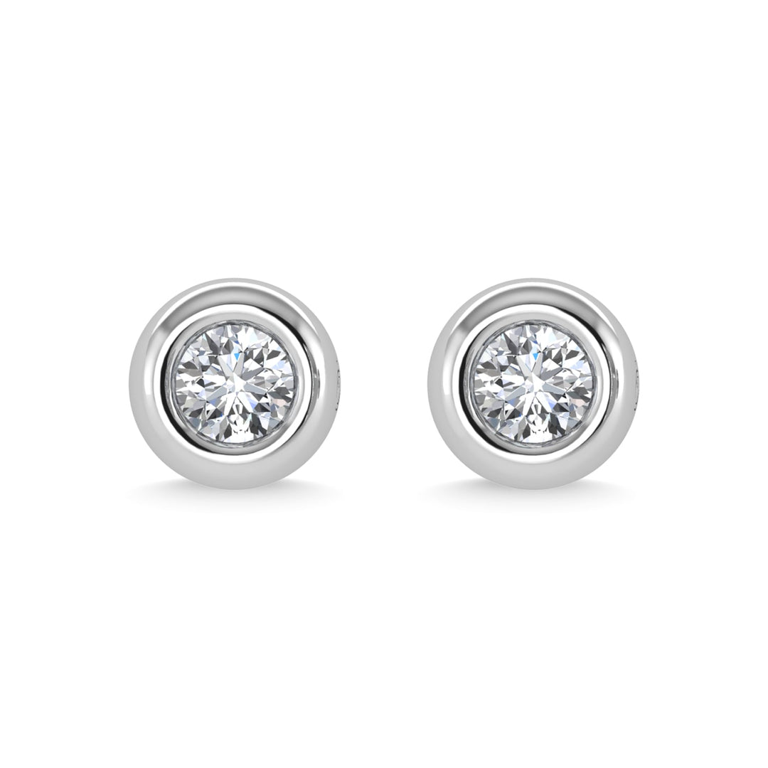 14K White Gold Diamond 1/10 Ct.Tw. Stud Earrings