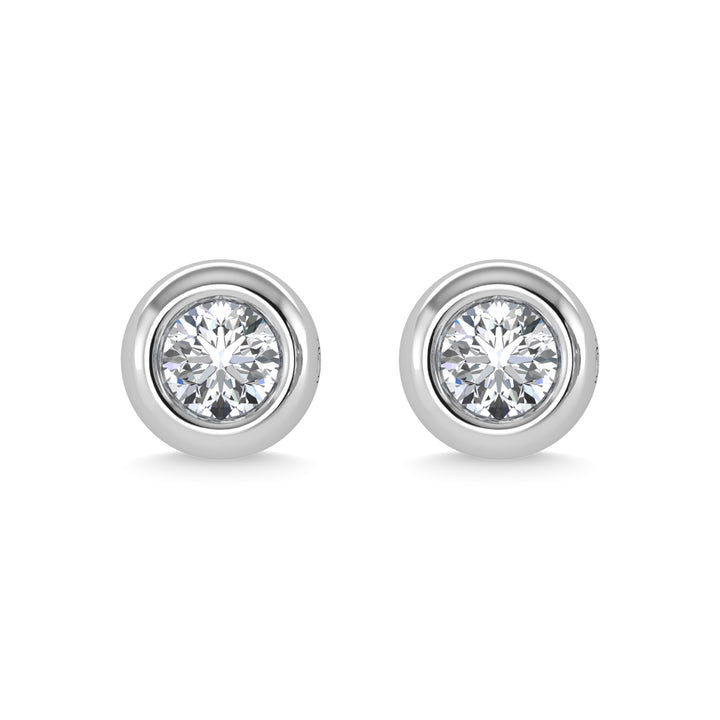 14K White Gold Diamond 1/5 Ct.Tw.  Stud Earrings