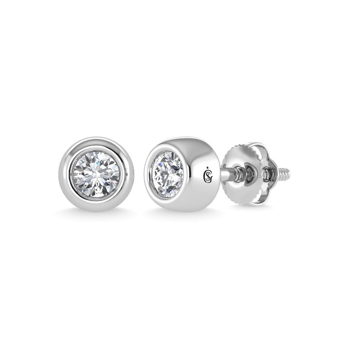 14K White Gold Diamond 1/3 Ct.Tw. Stud Earrings