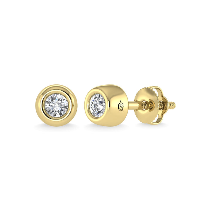 14K Yellow Gold Diamond 1/10 Ct.Tw. Stud Earrings