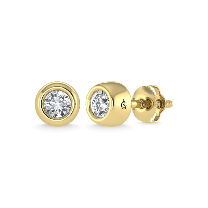 14K Yellow Gold Diamond 1/3 Ct.Tw. Stud Earrings