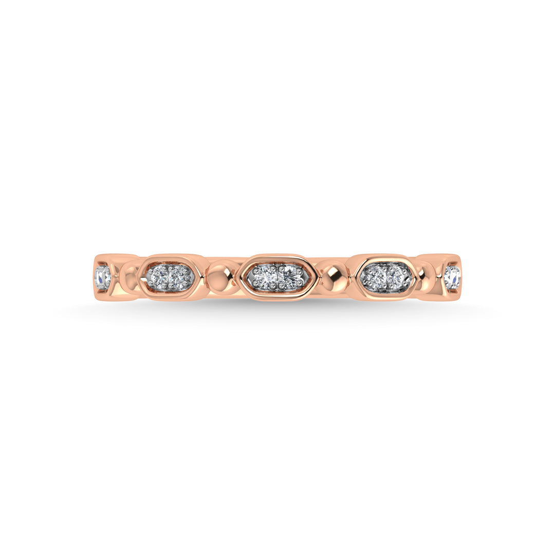 10K Rose Gold Diamond 1/20 Ct.Tw. Stackable Band