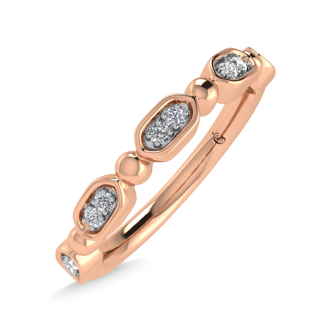 10K Rose Gold Diamond 1/20 Ct.Tw. Stackable Band