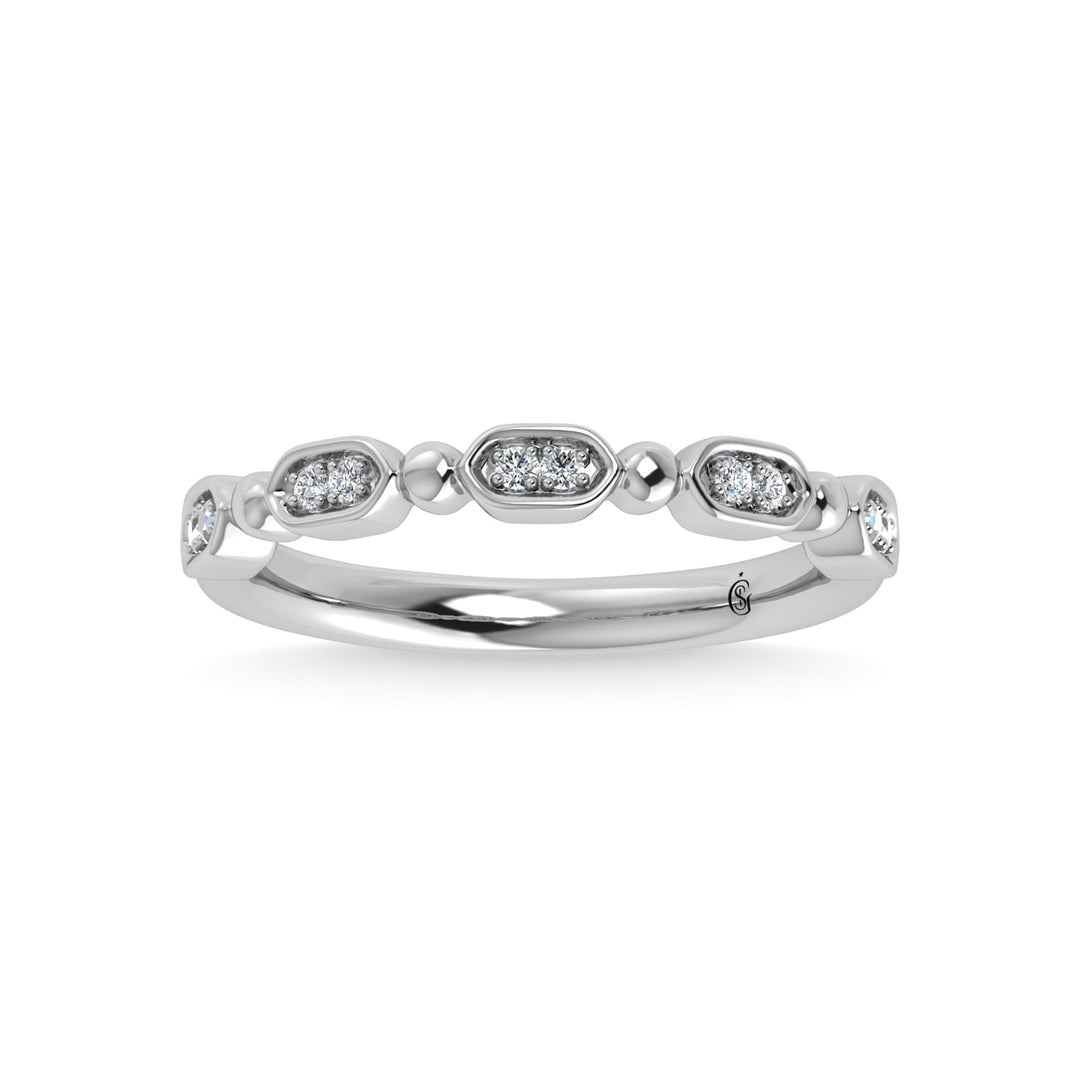 10K White Gold Diamond 1/20 Ct.Tw. Stackable Band