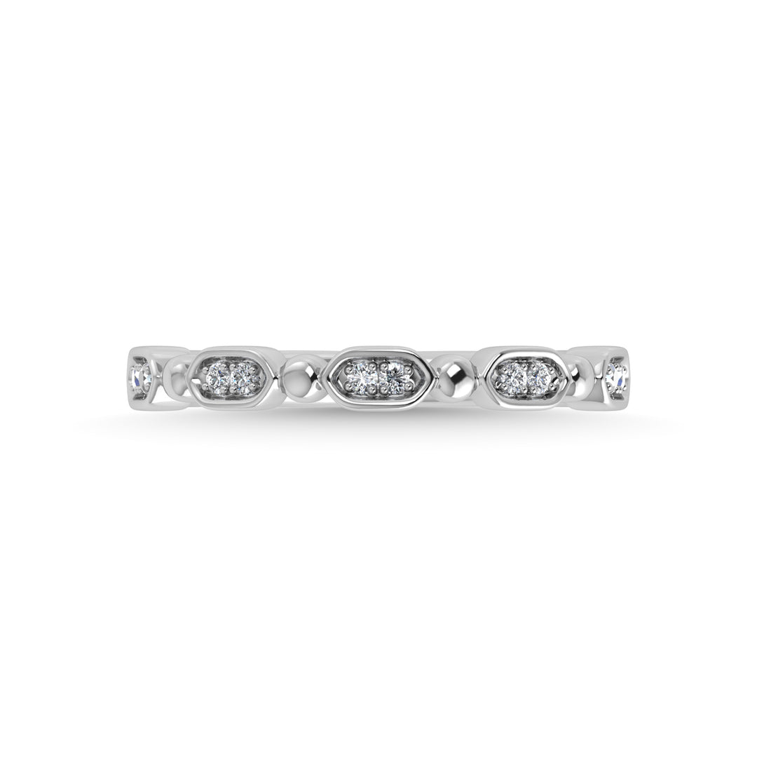 10K White Gold Diamond 1/20 Ct.Tw. Stackable Band