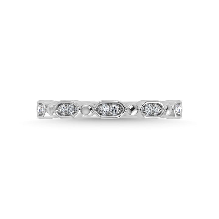 10K White Gold Diamond 1/20 Ct.Tw. Stackable Band