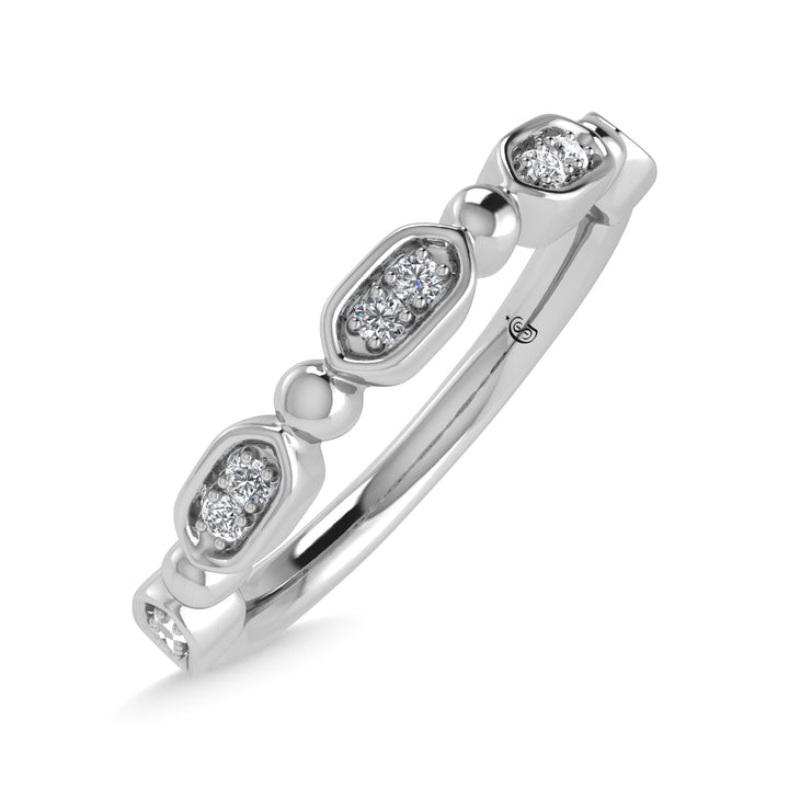 10K White Gold Diamond 1/20 Ct.Tw. Stackable Band