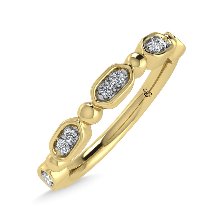10K Yellow Gold Diamond 1/20 Ct.Tw. Stackable Band