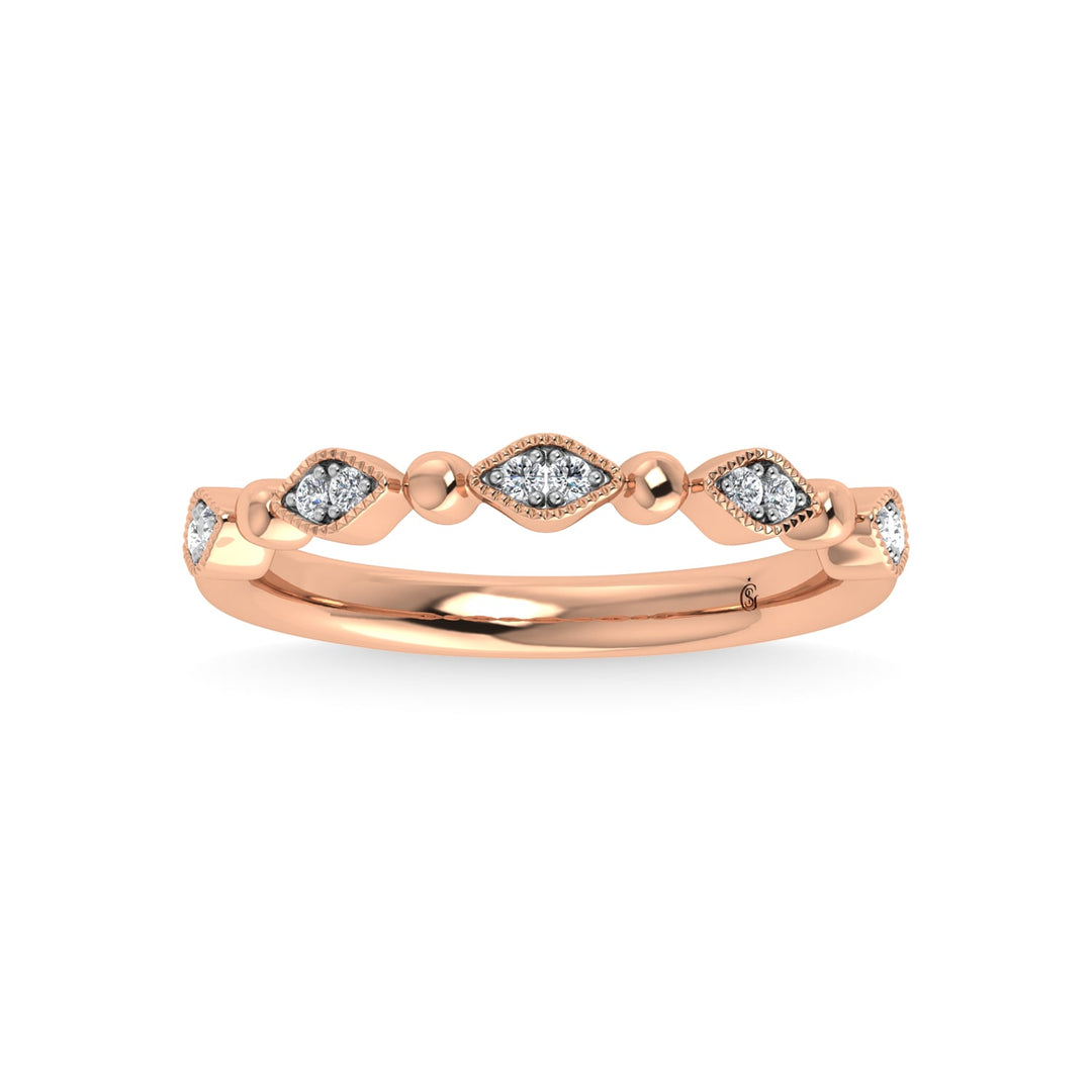 10K Rose Gold Diamond 1/20 Ct.Tw. Stackable Band