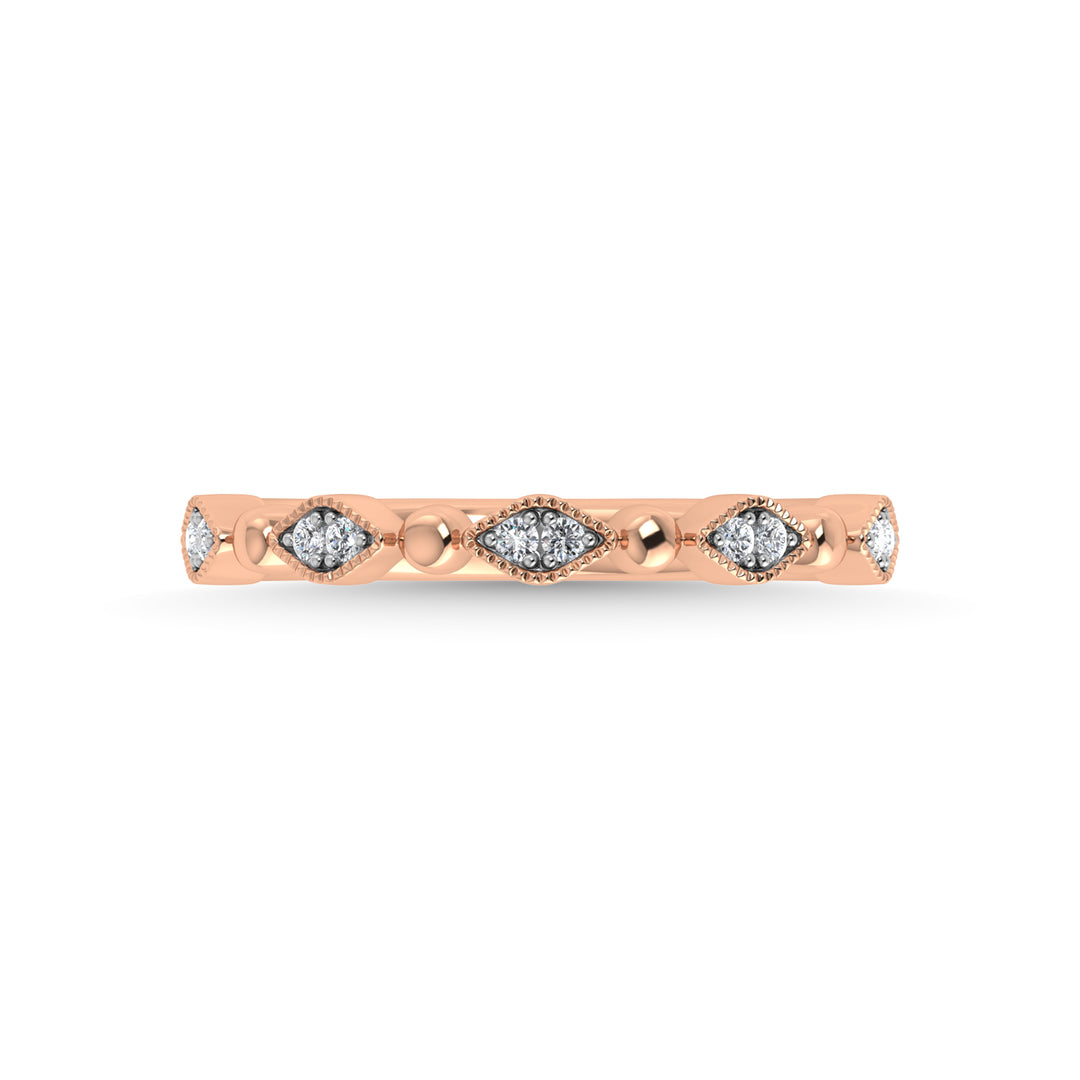 10K Rose Gold Diamond 1/20 Ct.Tw. Stackable Band
