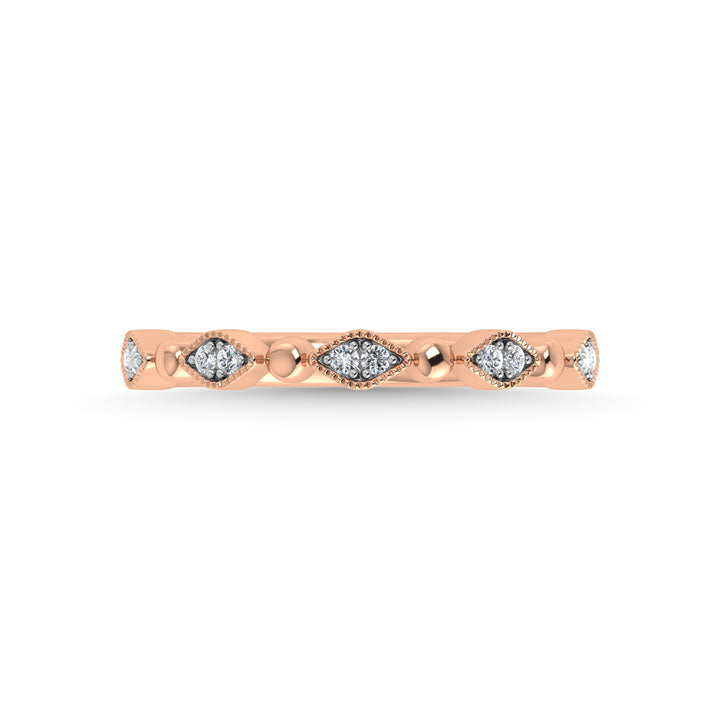 10K Rose Gold Diamond 1/20 Ct.Tw. Stackable Band