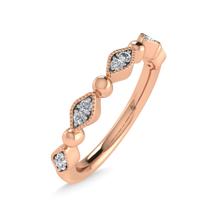 10K Rose Gold Diamond 1/20 Ct.Tw. Stackable Band