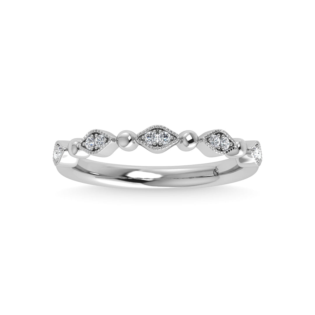 10K White Gold Diamond 1/20 Ct.Tw. Stackable Band