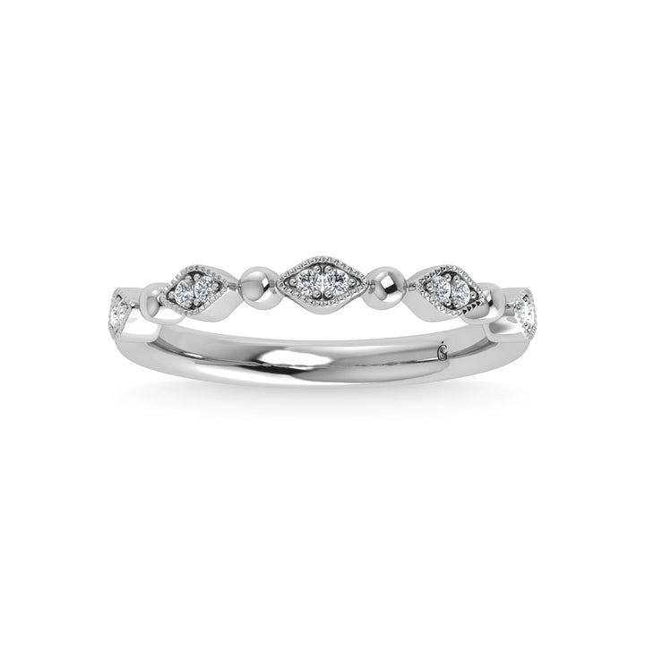 10K White Gold Diamond 1/20 Ct.Tw. Stackable Band